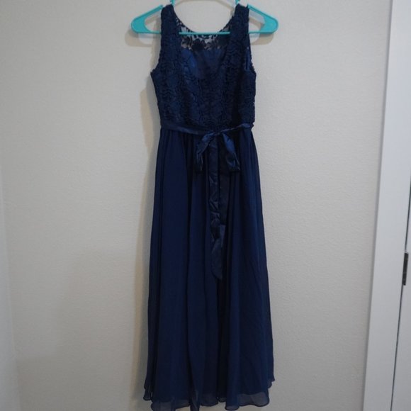 Girls (Juniors) Formal Blue Lace Dress - Size 12 - Picture 8 of 11